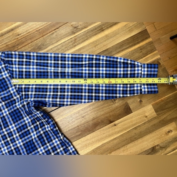 Orvis 100% Cotton Blue Black White Check Plaid Pattern Button Down Shirt Size XL - Picture 6 of 8